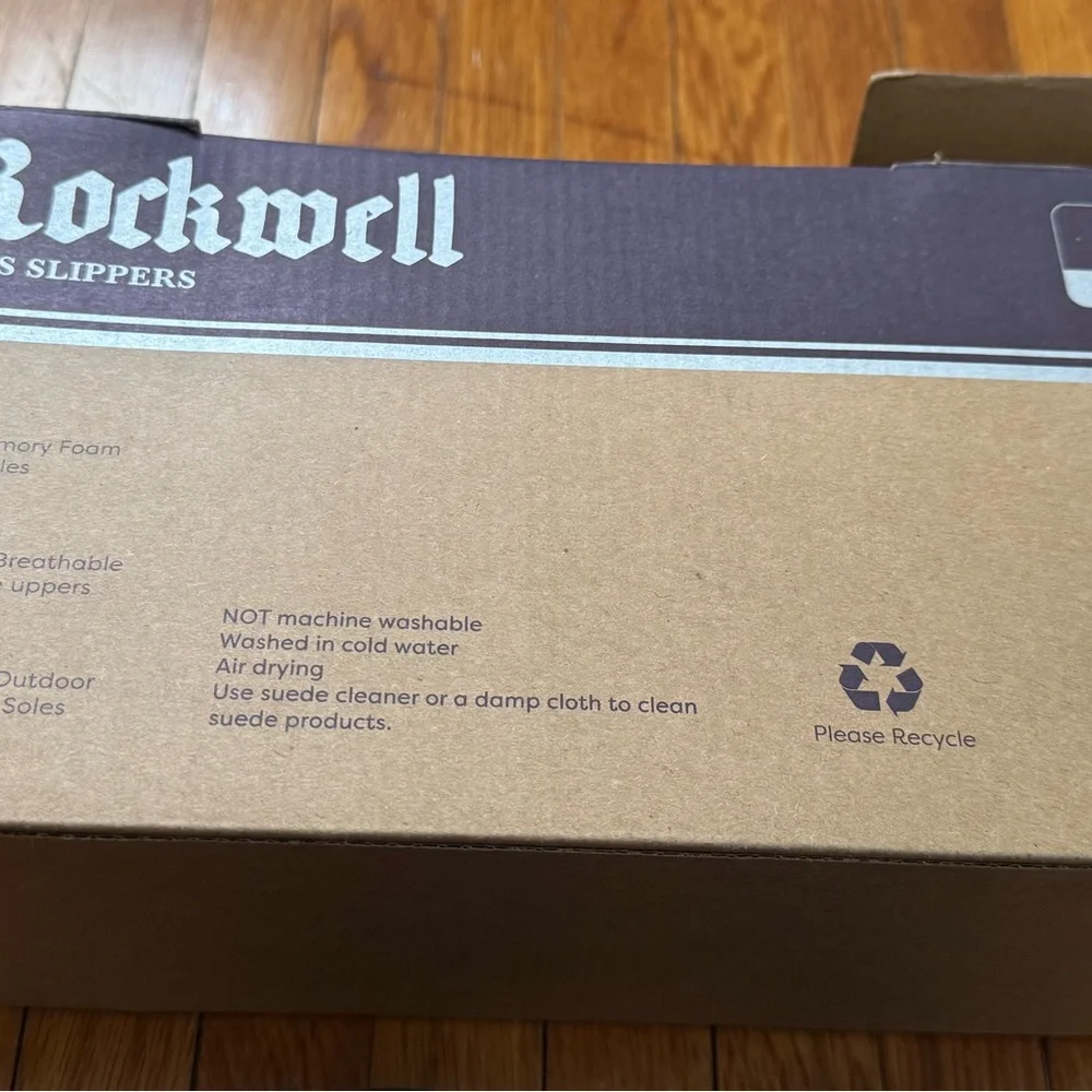 NWT Rockwell Men's Navy blue memory foam insole Slippers, size L 11-12 comfy